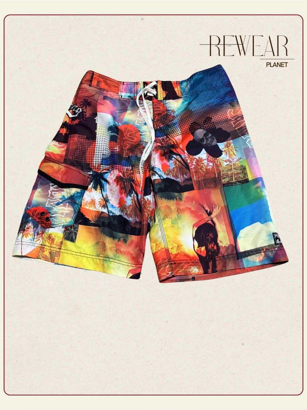 Vintage Y2K Billabong Tropical Graphic Board Shorts Men’s Size 32 Surf Skate Swi